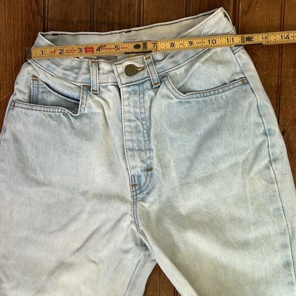 Women’s vintage 1980s Express jeans high rise zip cuff size 5 light wash - Picture 6 of 10